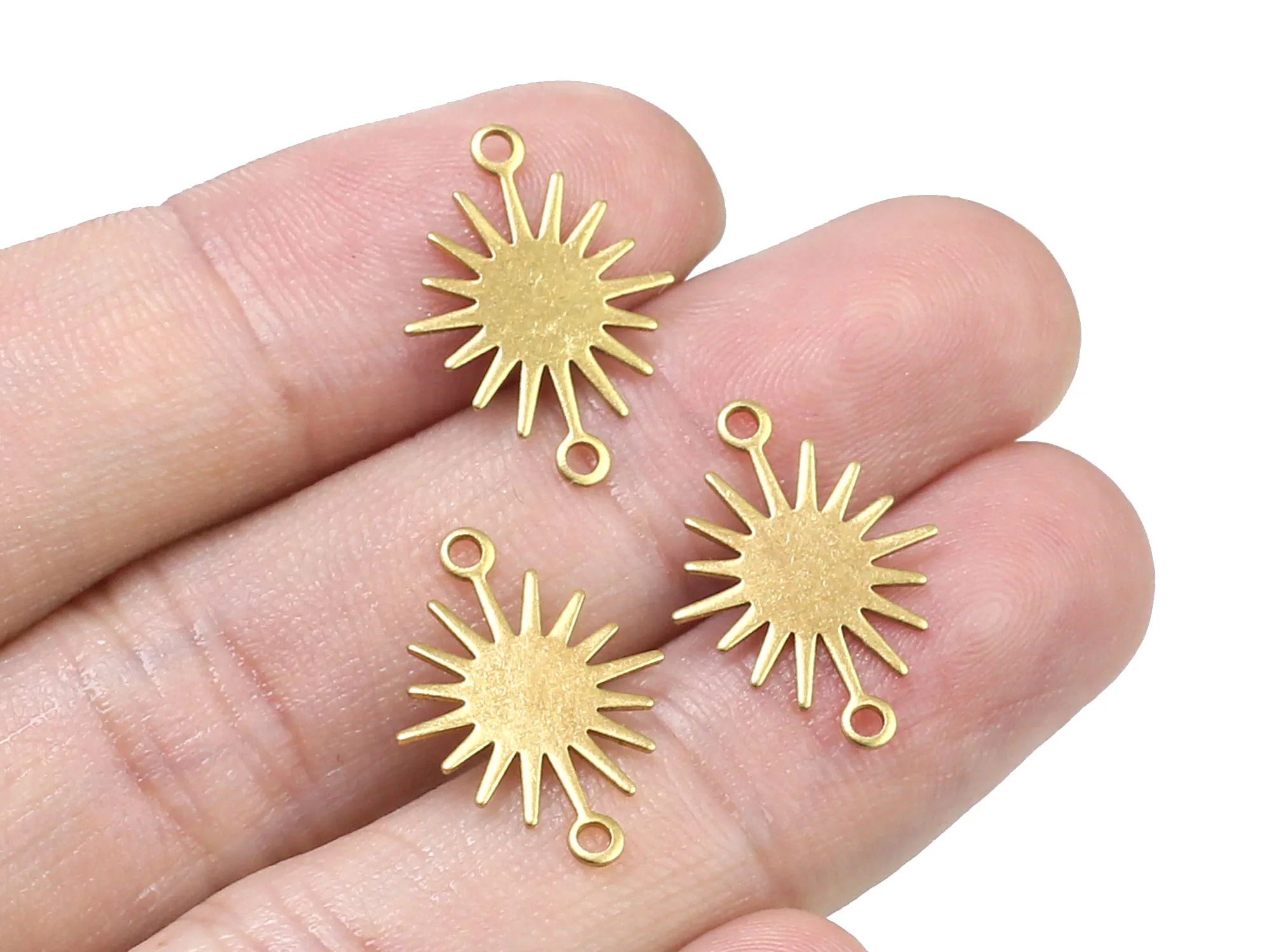 

30pcs Brass Sun Connector, SunFlower Earring Charms, Sun Pendant, Earring Findings, 18x13x0.6mm, Charms For Jewelry Maki R080