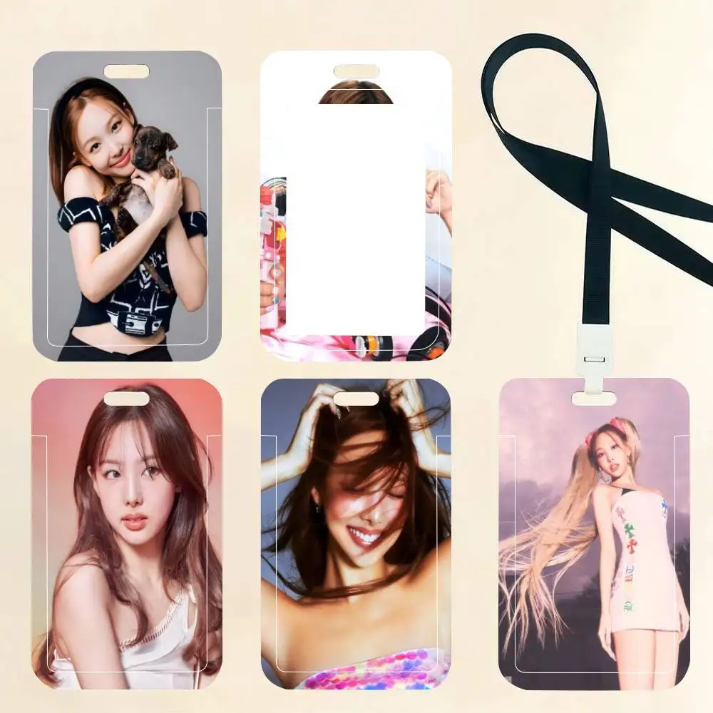 

kpop Girl Nayeon ID Card Holder Neck Strap Pendant Door Badge Holder Lanyards Keychain Work Credential Case Gift