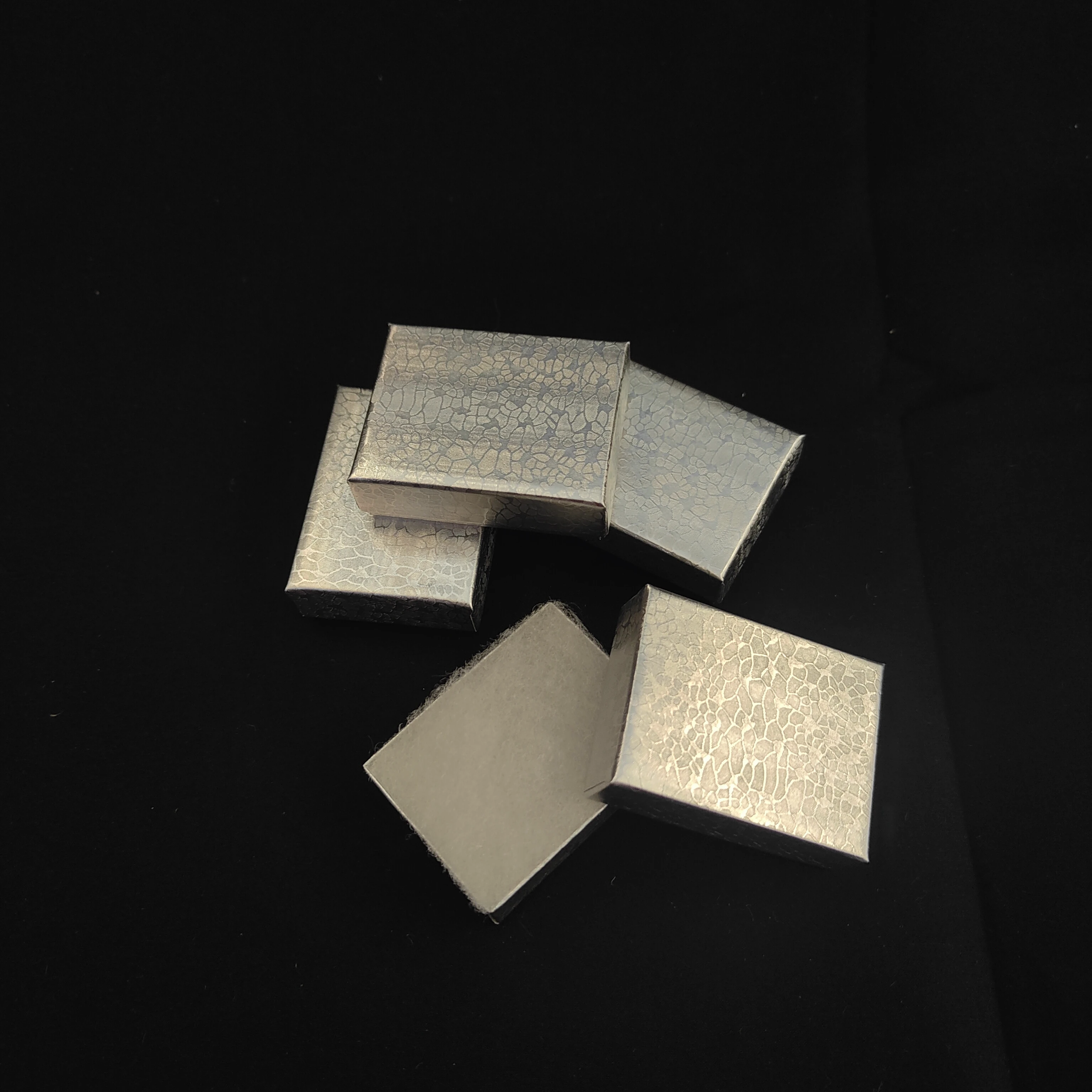 #11-6 Silver Foil Cotton Filled Packaging Box For Jewelry With Manufactory Price 100pcs 2 1/8x 1 5/8 x 3/4
