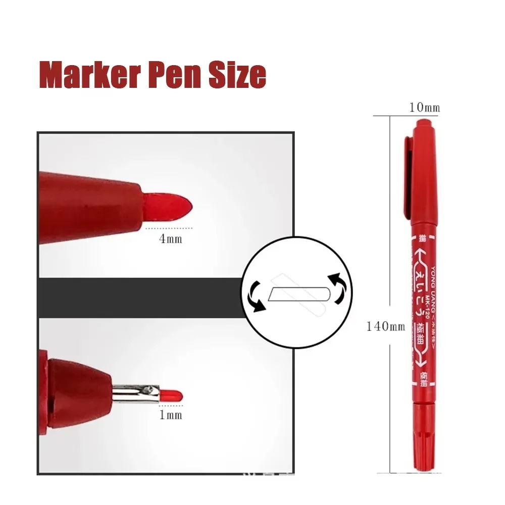 10PCS Tattoo Marker Pen Dual Tip Waterproof Skin Scribe Pen Tattoo Stencil Mapping Marker for PMU Microblading Eyebrow Piercing