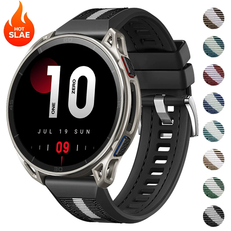 Silicone +Nylon Watch Strap for Amazfit Cheetah 2Ultra Sports Replacement Band for Amazfit Cheetah 2Ultra Bracelet Correa