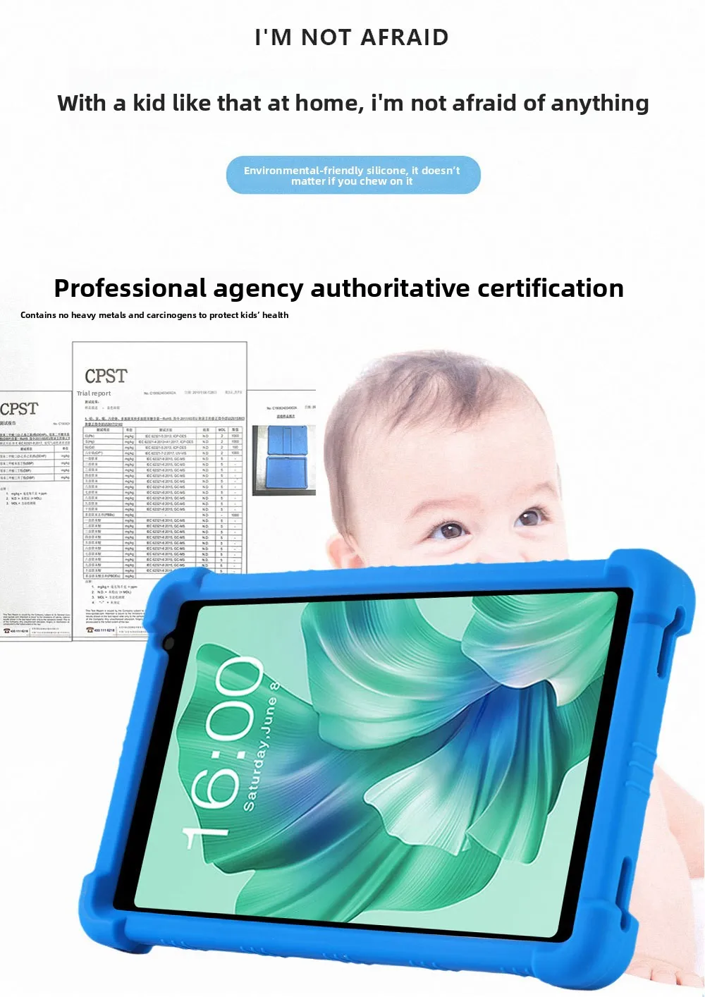 Silikonhülle für Teclast P85T 8 Zoll Tablet, stoßfeste Schutzhülle mit Ständer, TPU-Ganzkörper-Schutzhülle – Detail 4