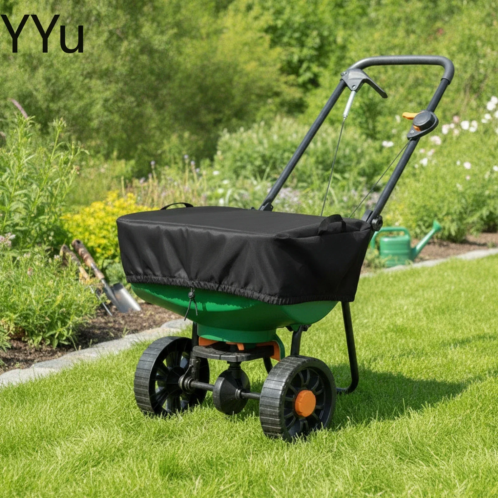 Broadcast Spreader Cover Waterproof Spreader Cover with Drawstring Low-Profile Year-Round for Gardeners, Outdoor Storage