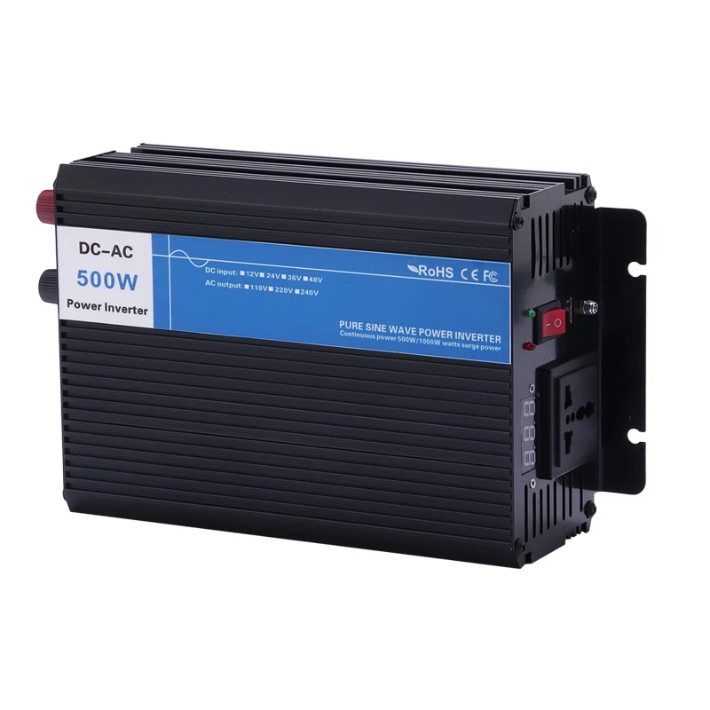 Pure Sine Wave Power Inverter 12V 24V 48V To 110V 220V 300w 500w Inversor DC To AC Power Inverter