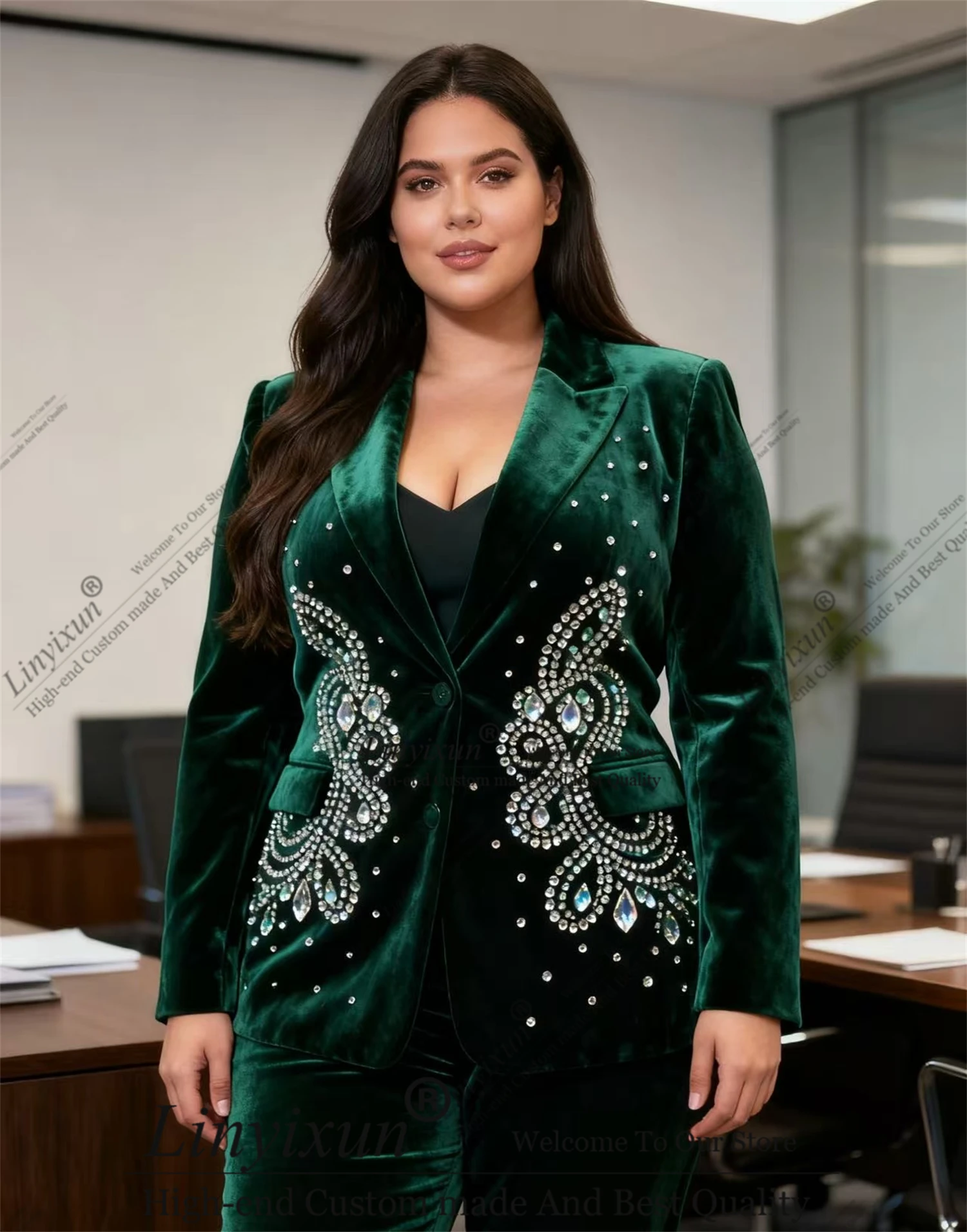 

Elegant Design Of Bride Dresses Customized Shiny Luxury Breasted Women Suits Banquet Party Tuxedo костюм женский