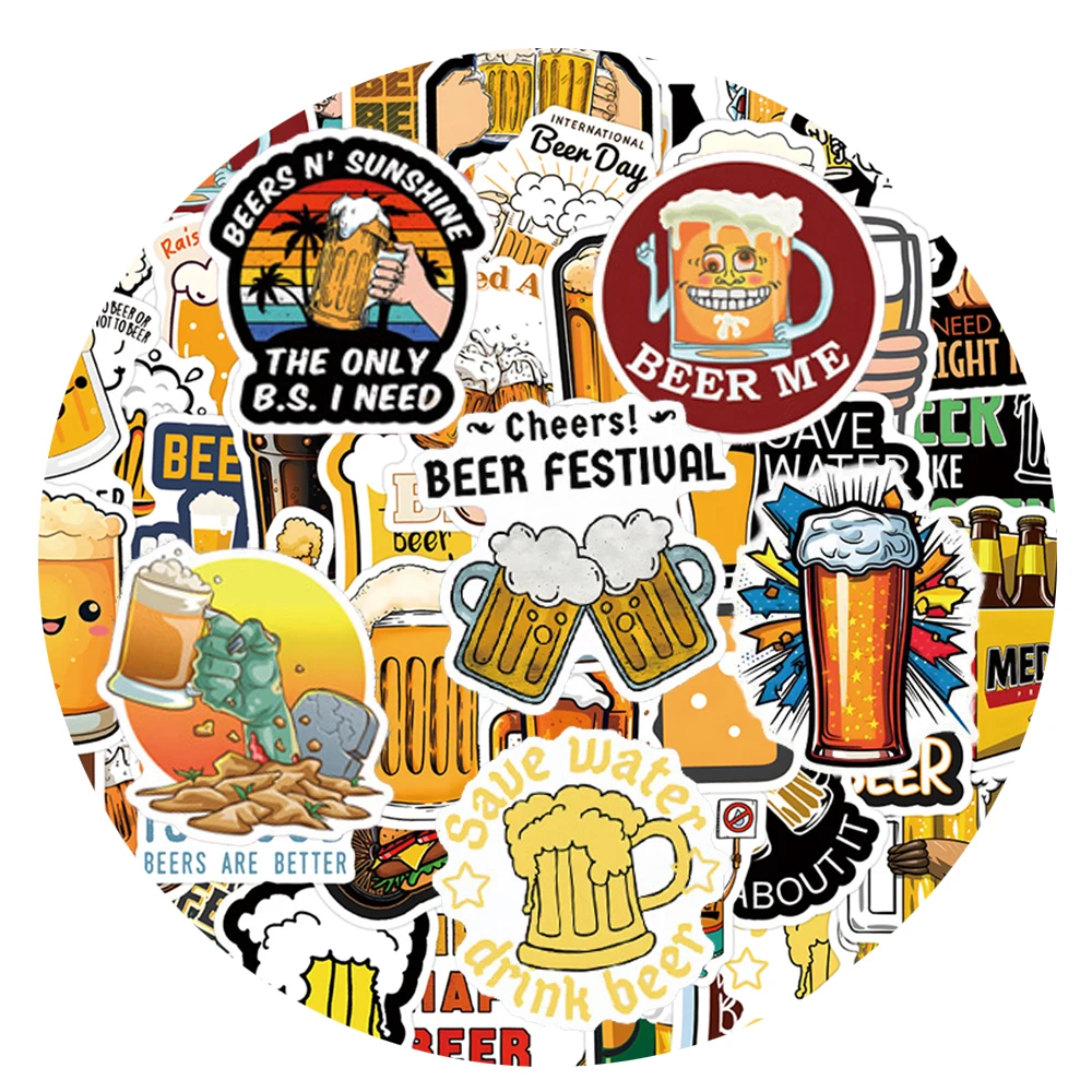 10/30/50/110pcs Cartoon Beer Oktoberfest Stickers DIY Water Bottle Phone Suitcase Laptop Waterproof Graffiti PVC Decals Packing
