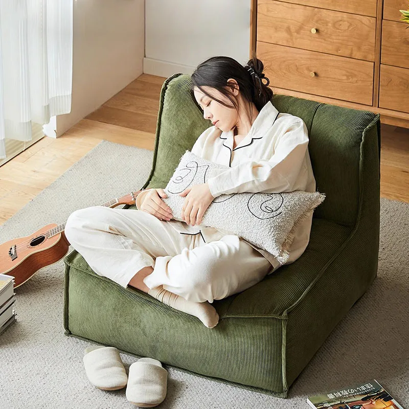 Fabric Vintage Nordic Sofa Bean Bag Tatami Reading Recliner Sofa Human Designer Sillon Relax Reclinable Para Salon Furniture image 5
