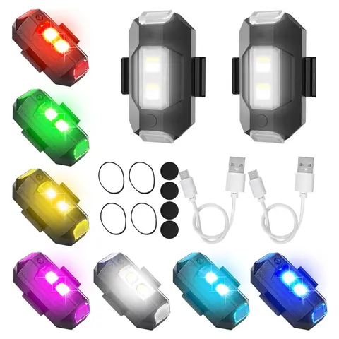 Universal Strobe Light for Motorcycle USB Car Warning Lamp LED Anti-Collision Bike Drone Night Flying Mini Flashing Signal Light
