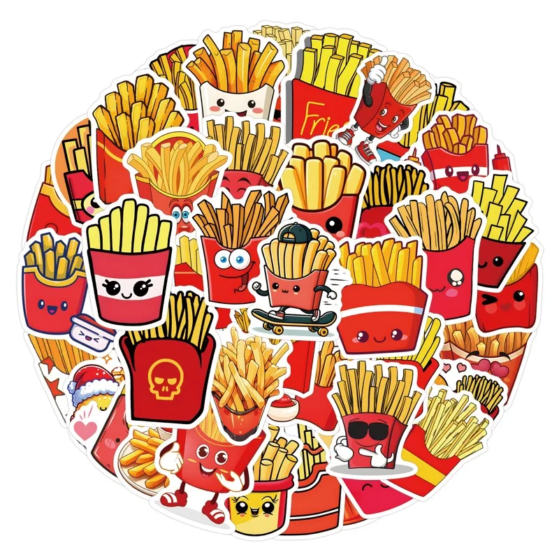 55pcs การ์ตูน French Fries Golden Arches สติกเกอร์กระเป๋าเดินทางถ้วยน้ําเครื่องเขียนโทรศัพท์มือถือแล็ปท็อปตู้เย็นตกแต่ง