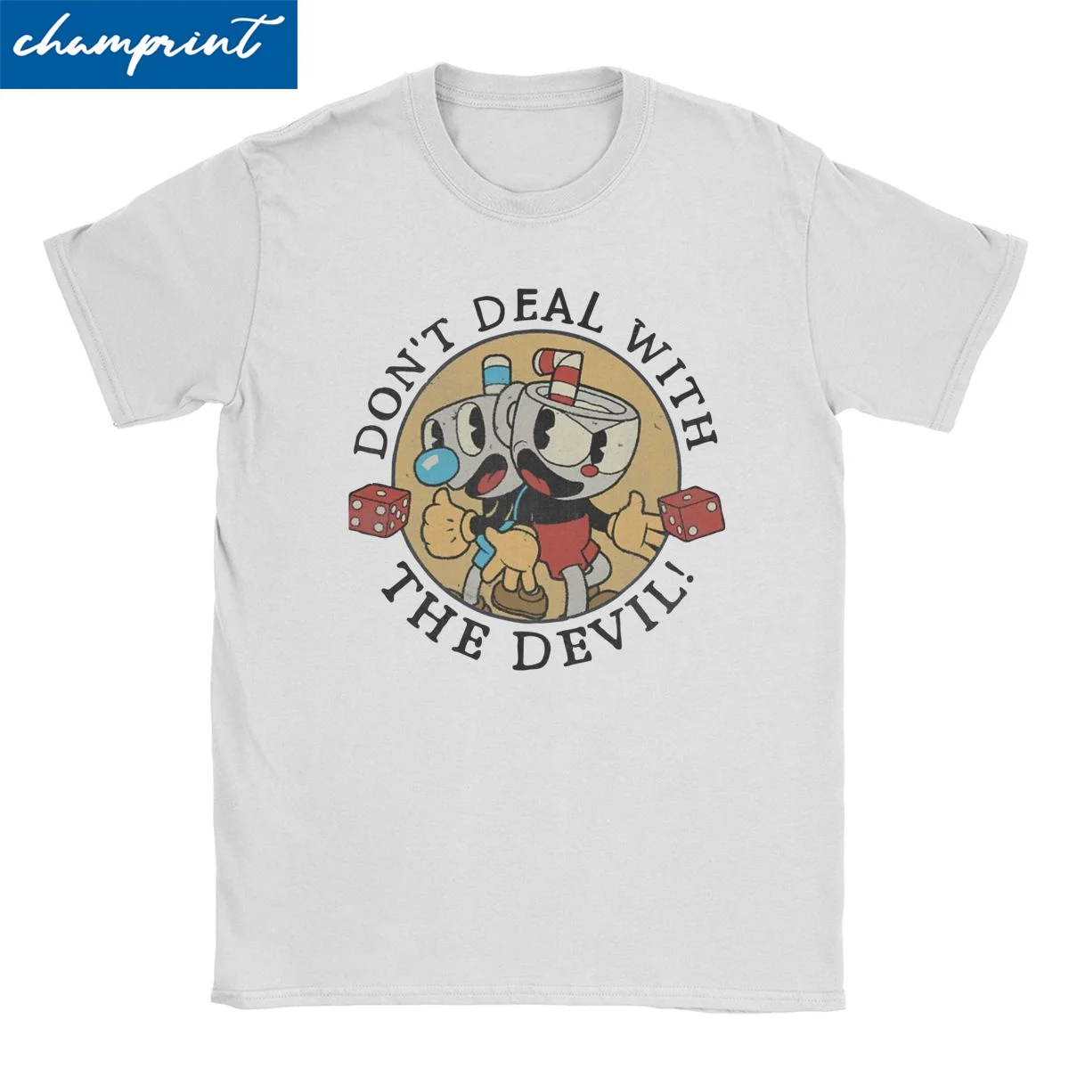 Männer Frauen T-Shirts beschäftigen sich nicht mit dem Teufel der Cuphead Vintage reine Baumwolle T-Shirt Spiel Anime T-Shirt Tops plus Größe