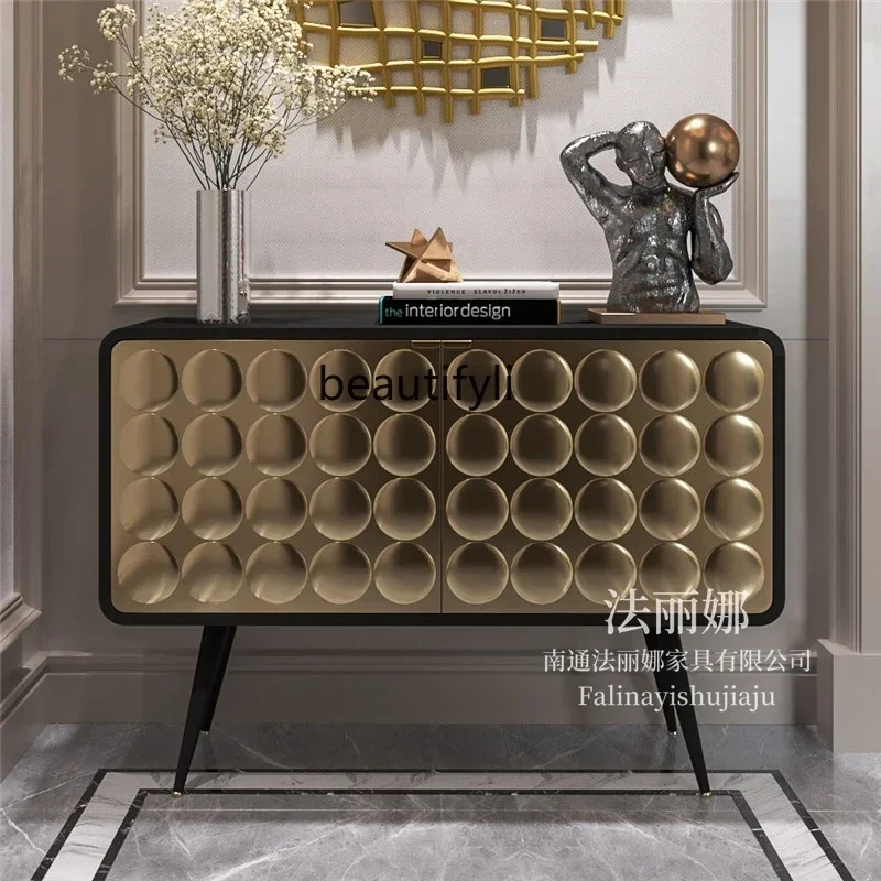 

D80 American light luxury door cabinet Solid wood entry living room decorative dining side cabinet Nordic foyer wall side cabine