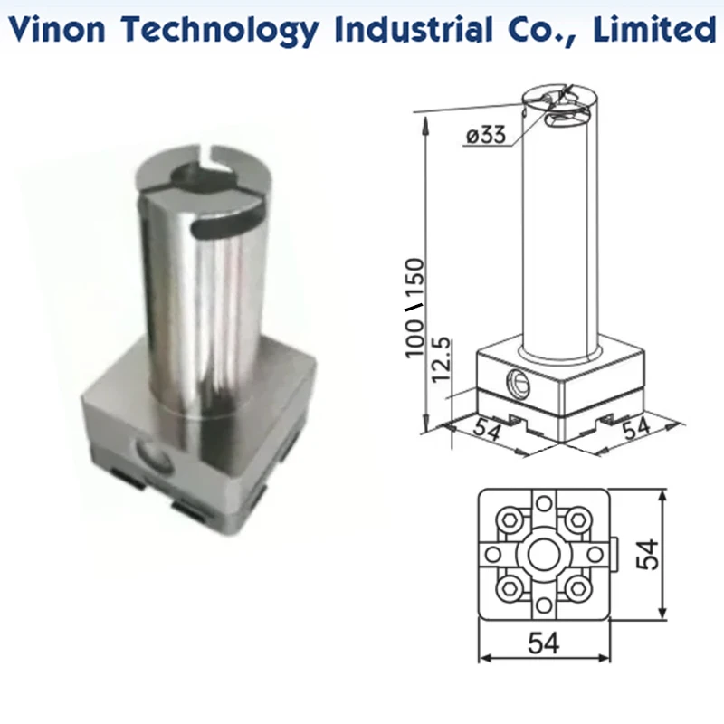 

system 3 R use Manual chuck adapter L=100mm or 150mm with centering plate 54x54x12.5mm compatible with 3 R system EDM machining