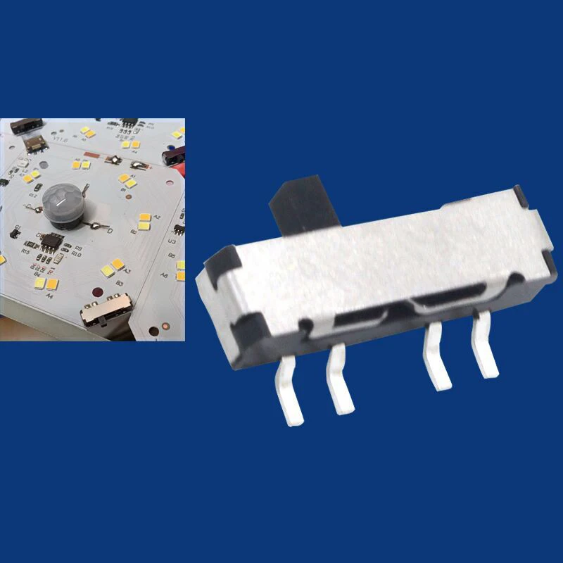 ~10Pcs 4 Pin Mini Slide Switch On-OFF 3Position Micro Slide Toggle Switch Miniature Horizontal Slide Switch