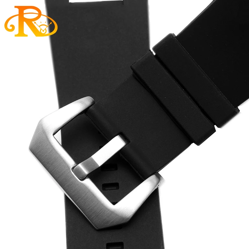 waterproof band 32*17mm black rubber watch strap with stainless steel buckle watchband men Dedicated fit DZ1215 1216 Bracelet