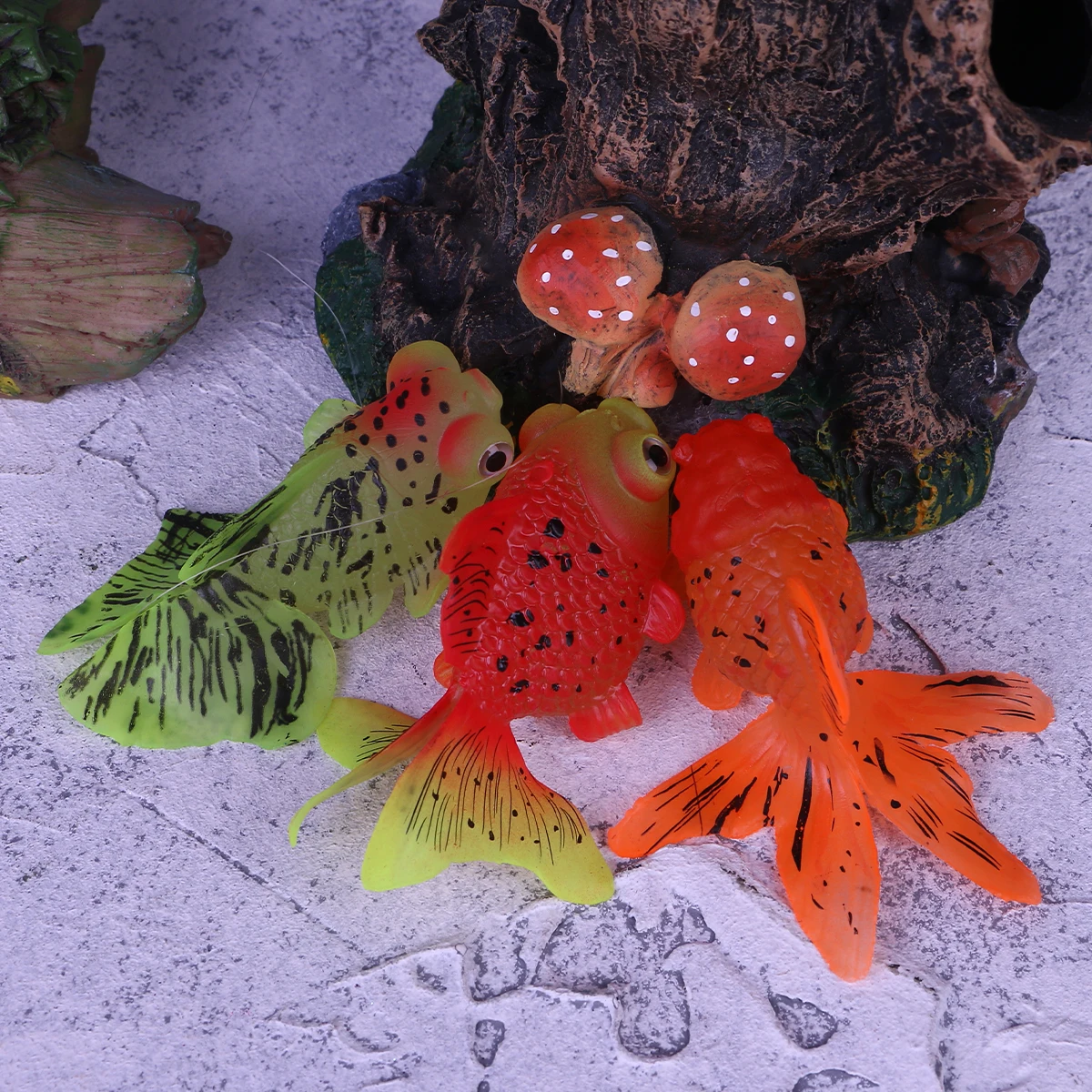 

3Pcs Silicone Artificial Goldfish Floating Aquarium Fish Tank Decoration Lifelike Ornament Kids Gift Silicone Fish