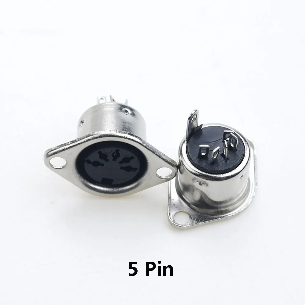 1PCS S Terminal Connector Female Socket Mount Chassis adapter  3/4/5/6/7/8 Pin Keyboard Plug DIN SOLDER MIDI cable