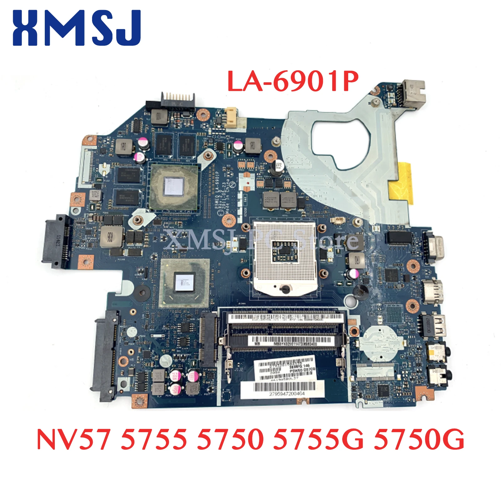 

For Acer Aspire NV57 5755 5750 5755G 5750G Laptop Motherboard P5WE0 LA-6901P Mainboard With HM65 MB.R9702.003 100% Test Working