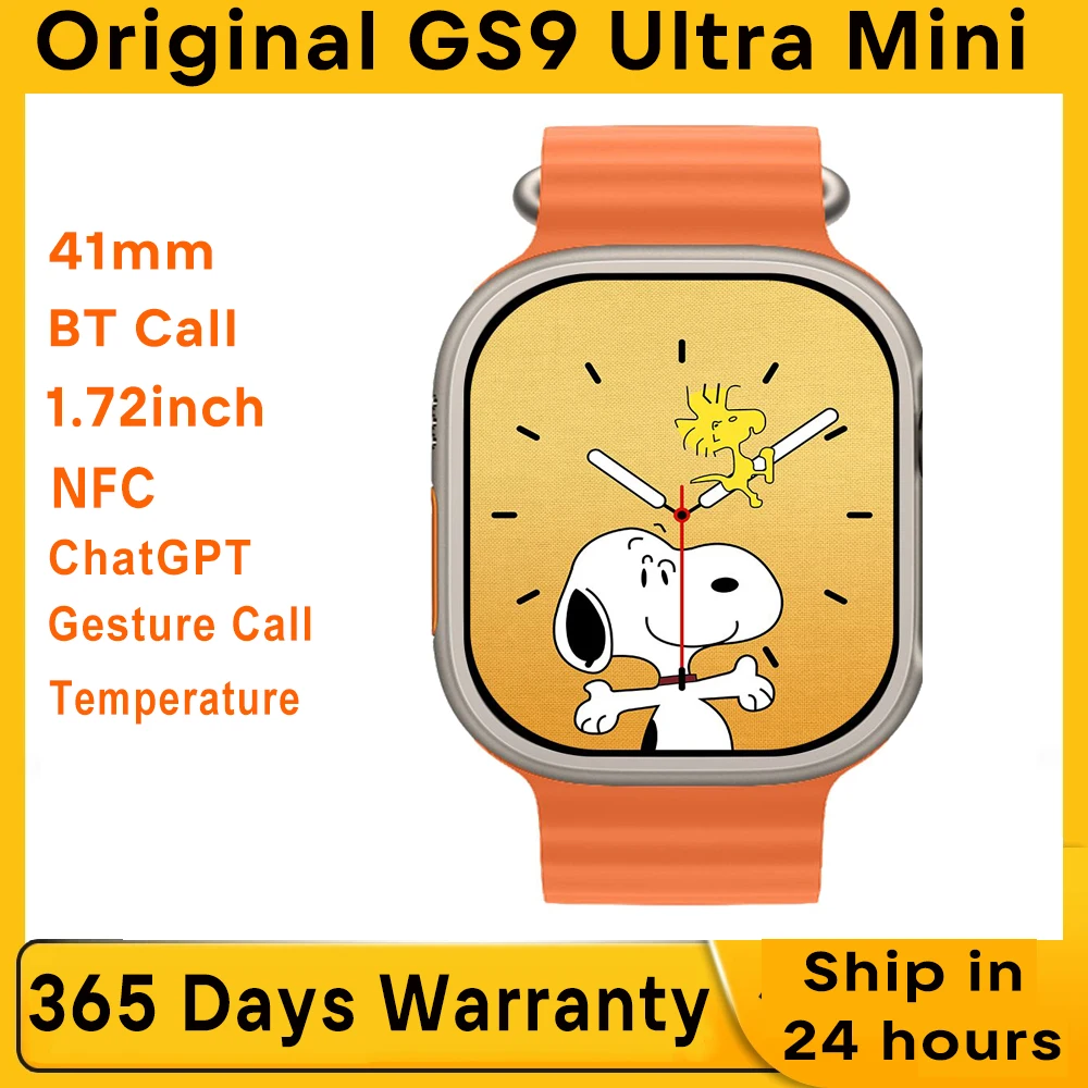 New GS9 U ltra Mini Women Smart Watch ChatGPT 1.72 inch 41MM NFC Temperature BT Call Voice Assistant Game Sport Lady Smartwatch