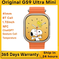 New GS9 U ltra Mini Women Smart Watch ChatGPT 1.72 inch 41MM NFC Temperature BT Call Voice Assistant Game Sport Lady Smartwatch