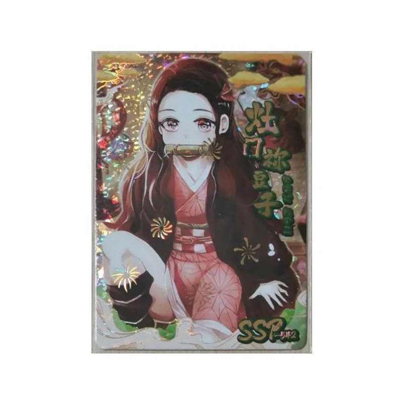 Anime Demon Slayer Kawaii SP SSP Flash Card Nezuko Himejima gyumei Tomioka Giyuu Toys for boys Collection Card regalo di compleanno