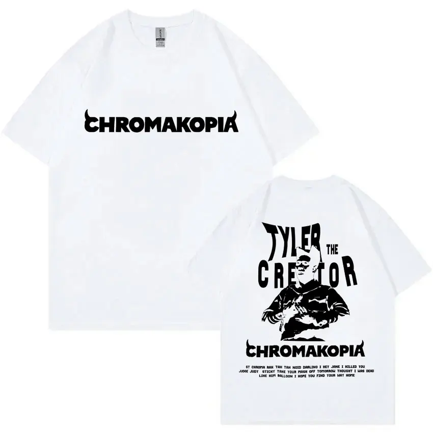 Tyler The Creator Chromakopia World Tour Merch T-Shirts Male Fashion T-shirt Men Women Hip Hop Oversized Pure Cotton Tshirt Tops