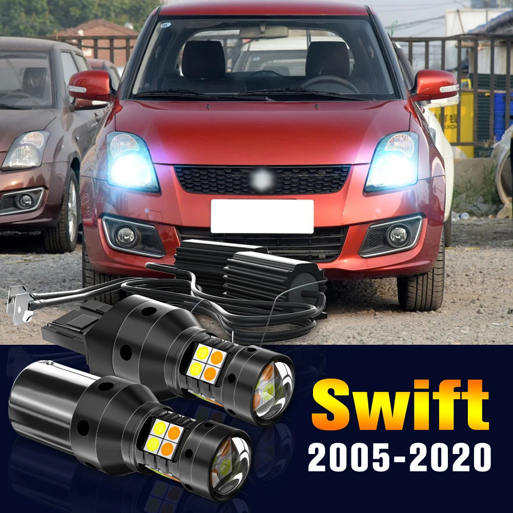 

2pcs LED Dual Mode Turn Signal+Daytime Running Light DRL Lamp For Suzuki Swift 2005-2020 2009 2010 2011 2012 2016 Accessories