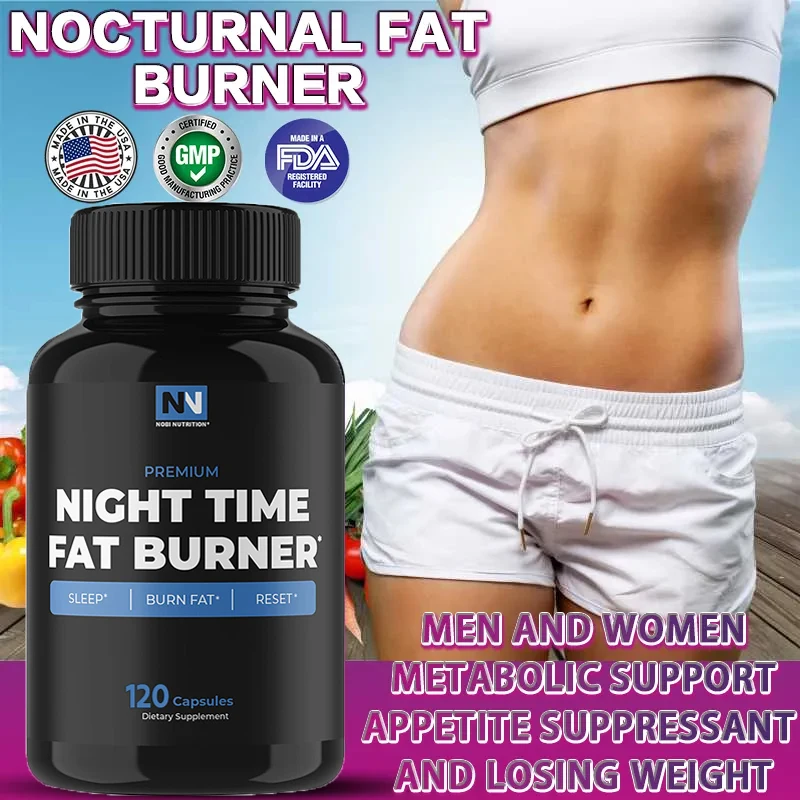 Nighttime Fat Burner for Men and Women - Appetite Control, Nighttime Fat Burner for Sleep, Energy Supplement, Metabolism Booster