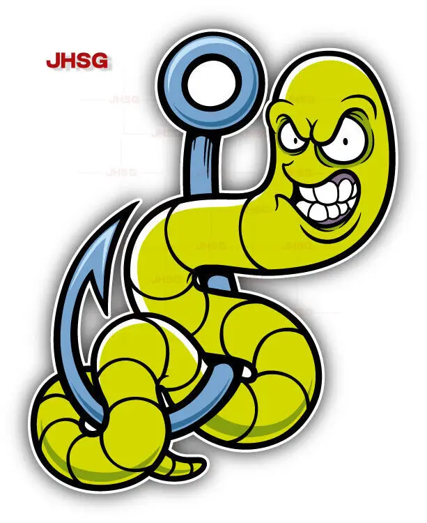 

Angry Worm Cartoon Car Bumper Stickers Stickers-