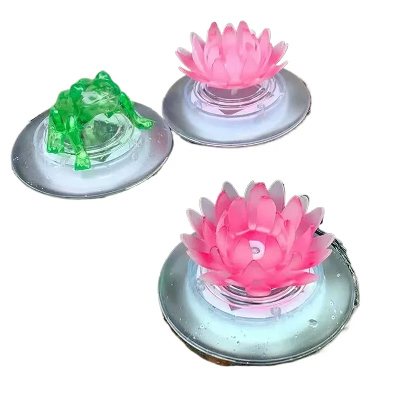 

Solar Pond Light Emitting Diode Lifelike Lotus Decorative Color Changing Floating Pond Light