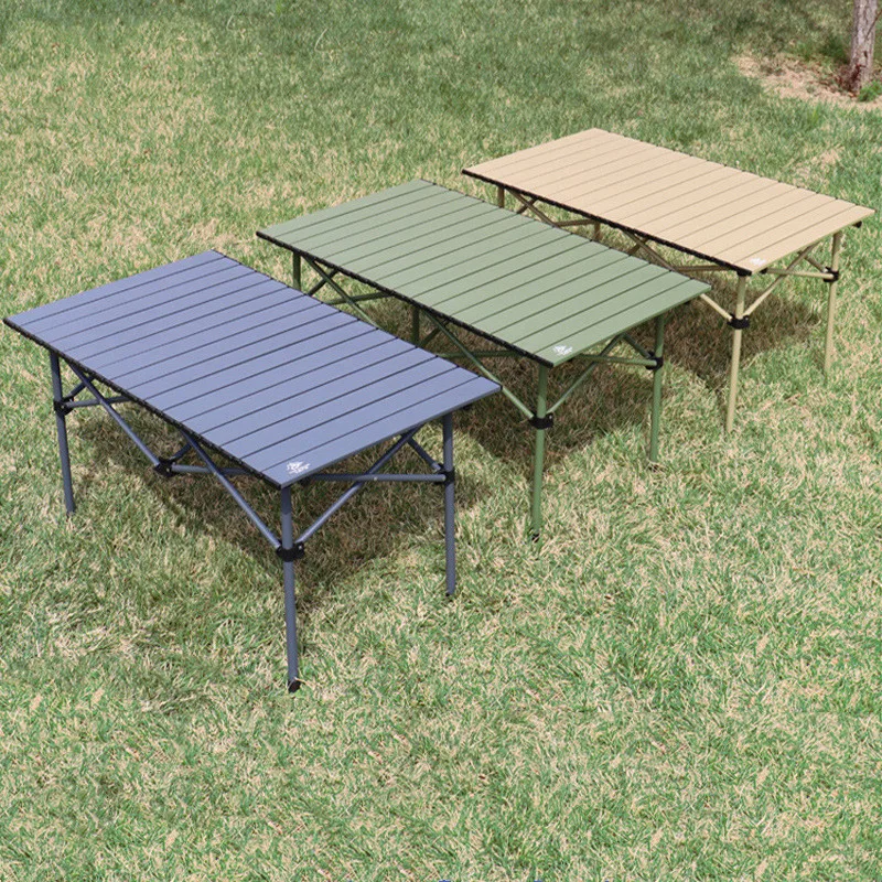 Outdoor Fishing Camping Folding Table Portable Rolls Table Leisure Picnic Barbecue Simple Carbon Steel Desk Essential Tools RV