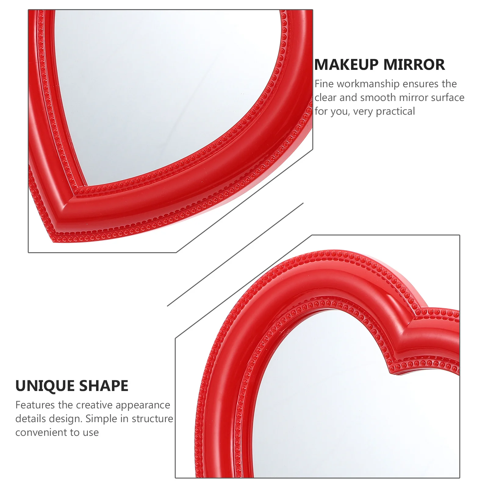 

1Pcs Makeup Mirror Premium Heart Shaped Hanging Desktop Mirror for Home Bedroom Cosmetics Girls Desktop Hanging Makeup