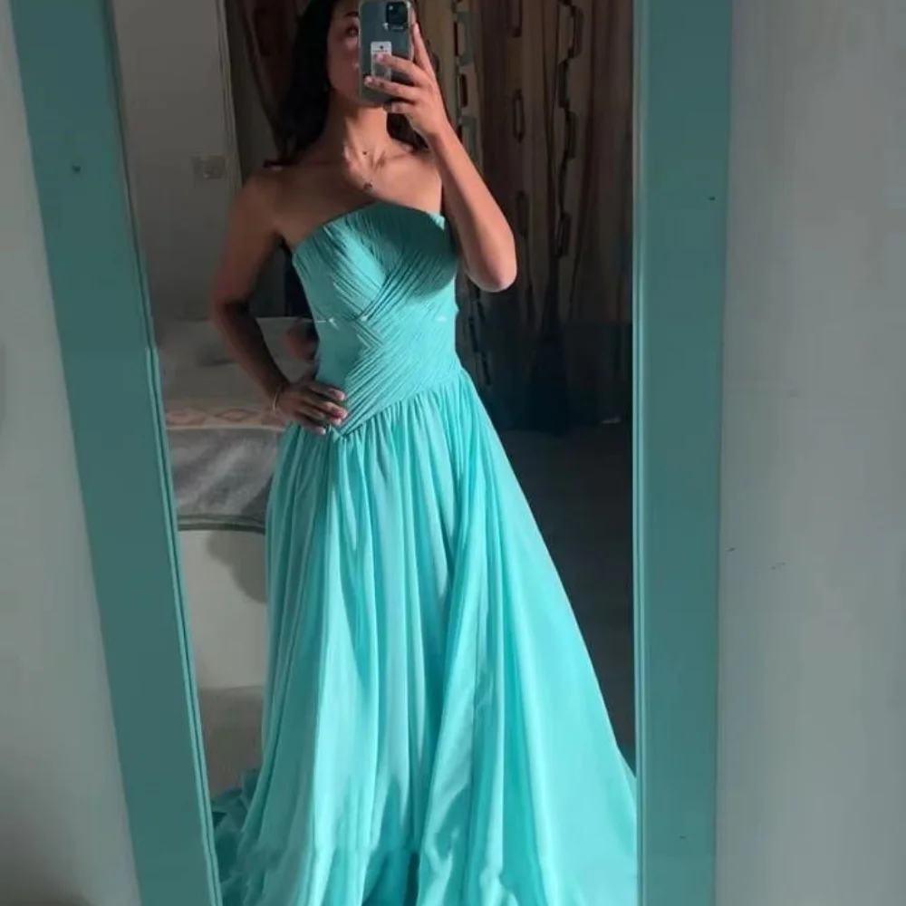 

Customized Exquisite Sleeveless Evening Dress Charming Sexy Ruffles Prom Dress Elegant Chiffon Party Gown вечернее платье