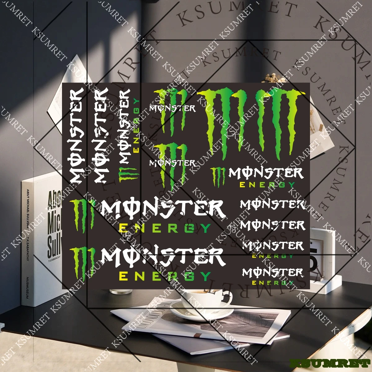 مجموعة ملصقات للدراجات النارية من الفينيل Monster Energy لسيارة Yamaha Kawasaki سوزوكي Ktm Ducati