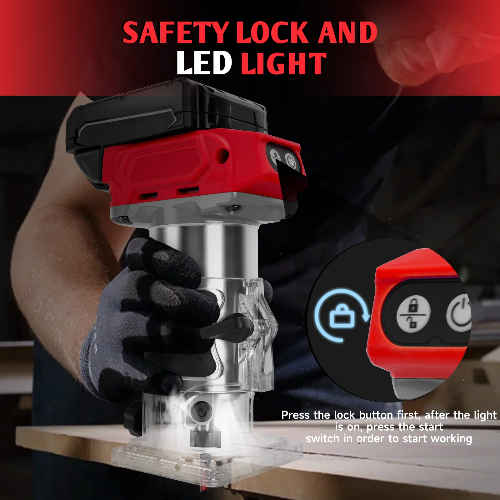 5 Speeds Brushless Electric Wood Router 30000RPM Woodworking Trimmer Engraving Slotting Carpentry Tool For Milwaukee 18V Battery
