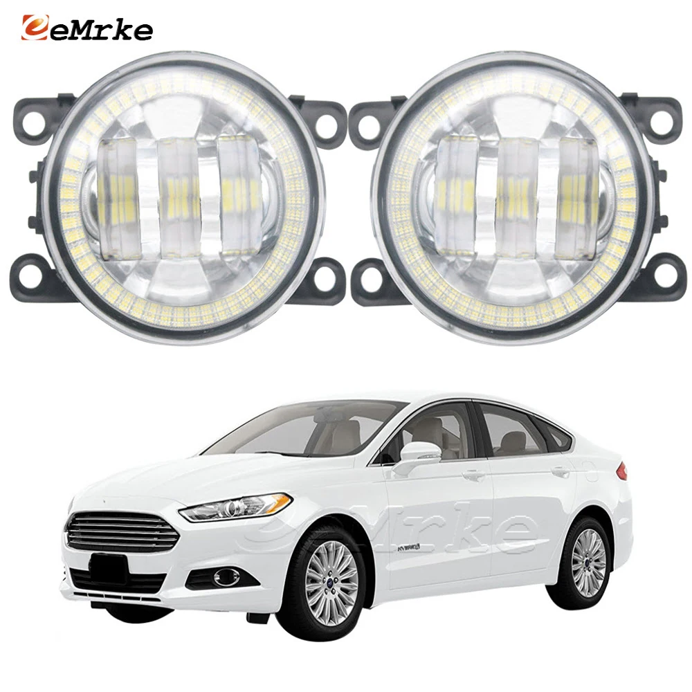 LED Car Fog Lights Assembly for Ford Fusion Mondeo CD391 MK5 2013-2018 Angel Eyes DRL Aperture Daytime Running Lamp Accessories