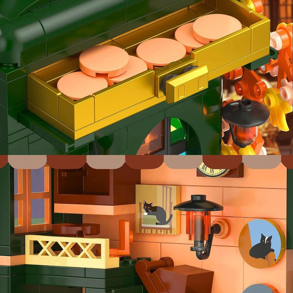 618 peças retro máquina de café blocos de construção diy montagem tijolos casa decorativa modelo plástico brinquedos presente natal