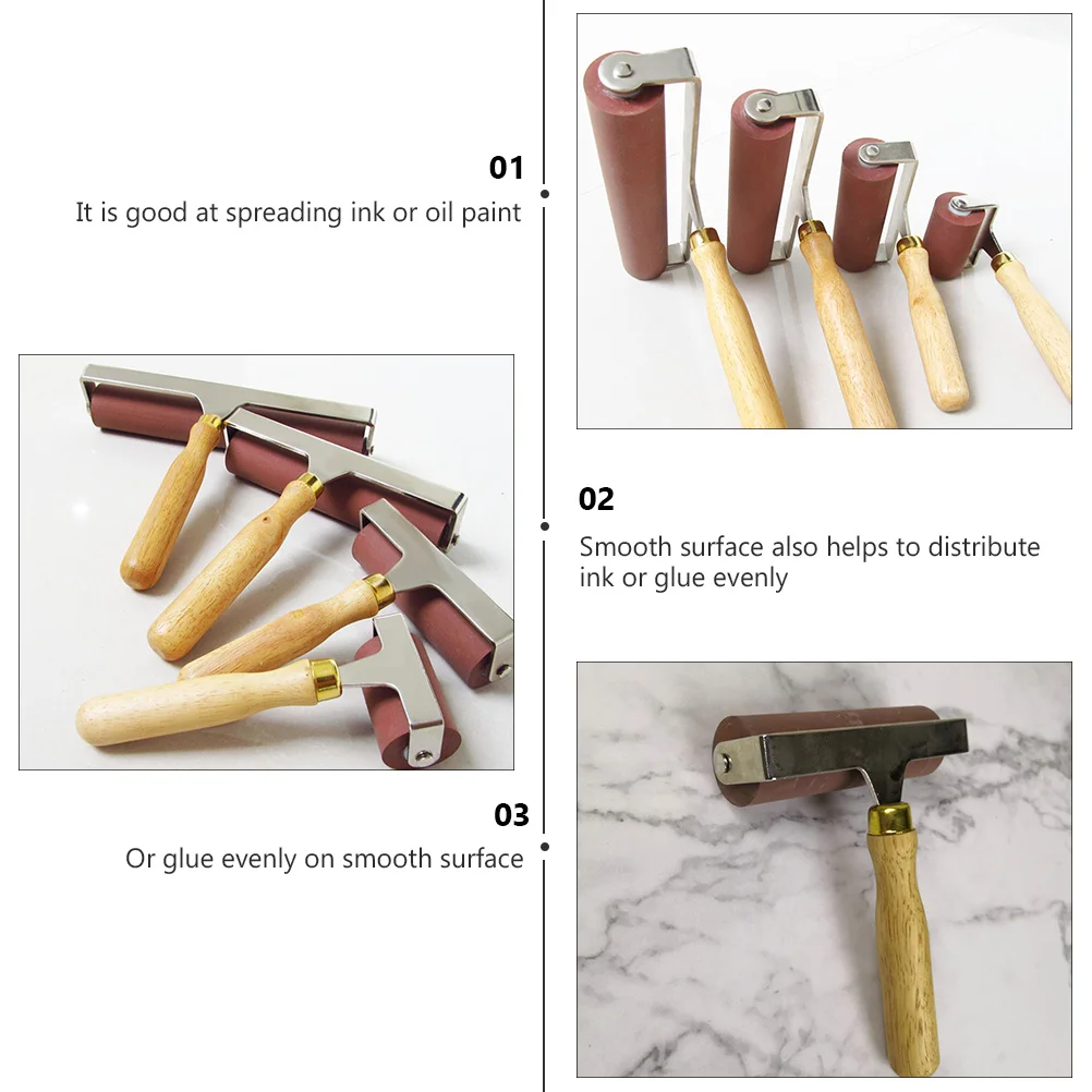 1 قطعة أداة الرسم الزيتي المطاط الأسطوانة الفن الحرف صنع لوازم سطح أملس لا الضغط الصلب الطباعة