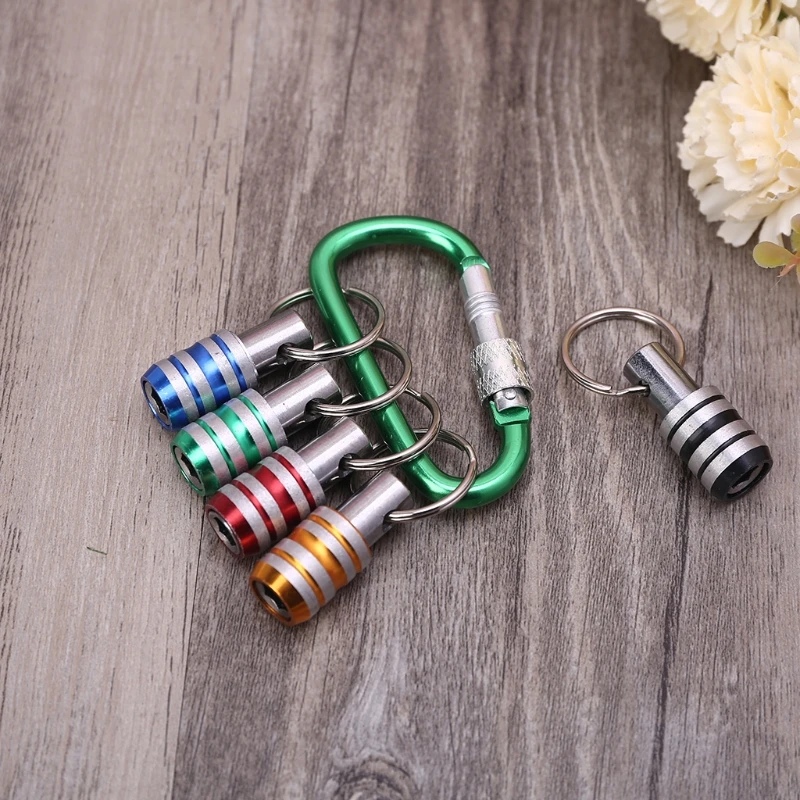 K1KA 5pcs 1/4 Inch Shank Keychain Extension Bar Screwdriver Bits Holder Socket Adapter Drill Bit Screw Adapter