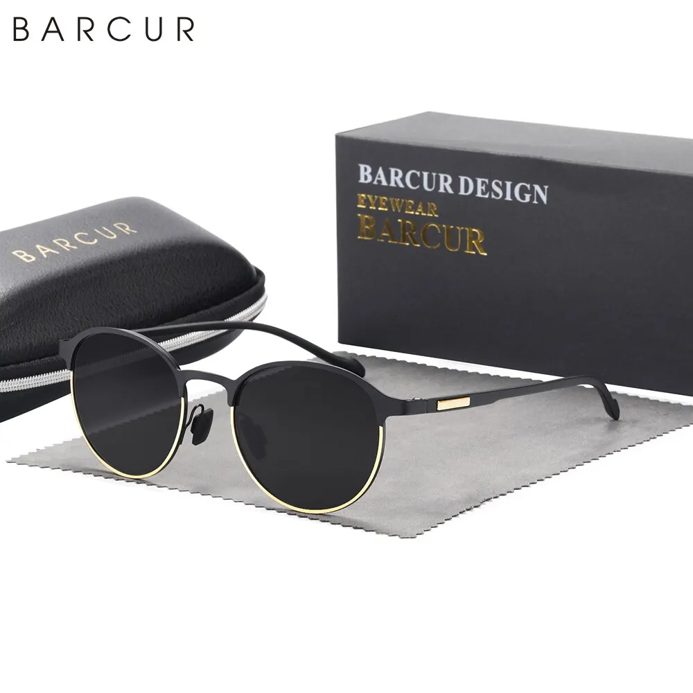 BARCUR TR90 Temples Sunglasses Women Polarized Fashion Sun Glasses Driving Round Ladies Sunglass image 5