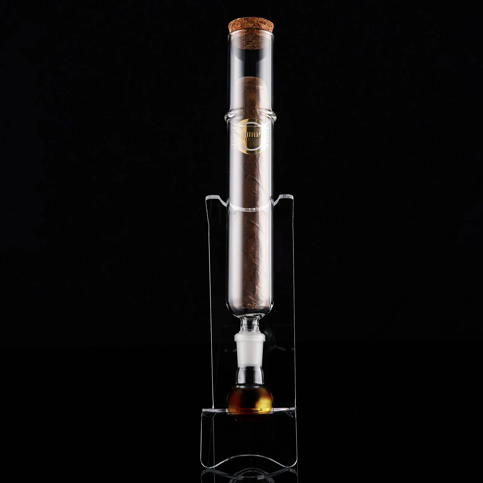 Kit de tubos de umidificadores de conservação de aromaterapia de charuto de vidro de borosilicato, comprimento de 265 mm com câmara requintada de infusão de aroma, pacote com 2