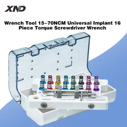 XND Dental klucz dynamometryczny narzędzia 15-70NCM uniwersalny implant 16 sztuk śrubokręt dynamometryczny klucz ograniczenie protezy zestawy grzechotkowe