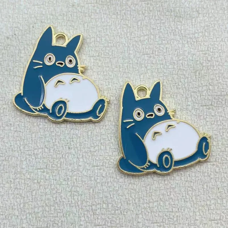 10pcs Alloy Drops Cute Animal Cat Girl Charm Pendant Necklace Keychain DIY Handmade Keychain Necklace cute earring charms