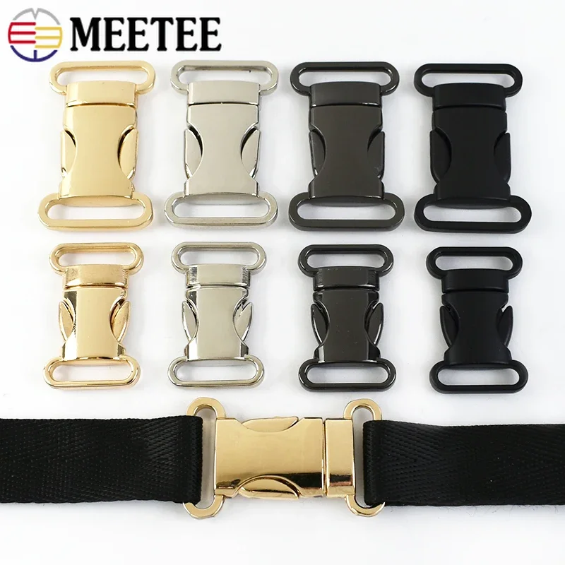 

2/4Pcs Meetee 20/25mm Metal Bags Side Release Buckles Backpack Adjustment Clasp Belts Clothing Decoration DIY Hardware Accessory