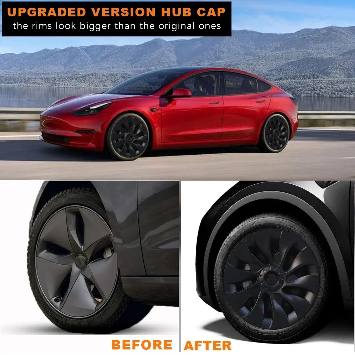 4PCS Wheel Cover for Tesla Model 3 18 Inch Performance Automobile Replacemen Hubcaps Full Rim Cover Car Accessories 2018-2023