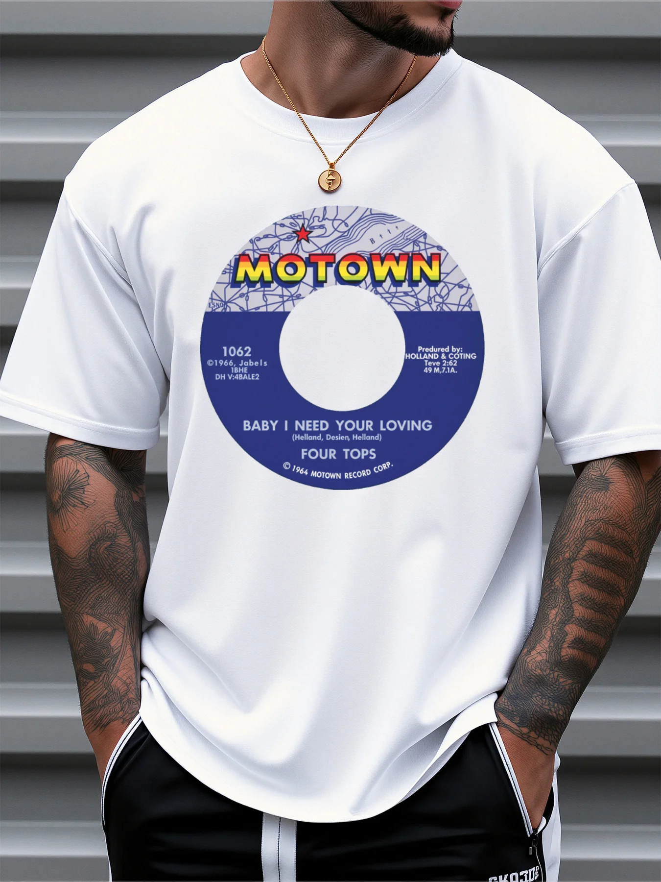

Men's Clothing, Casual Style Printed Design,Record Printed Men's Casual T-shirt,Suitable for Daily and Outdoor Wear in Summer