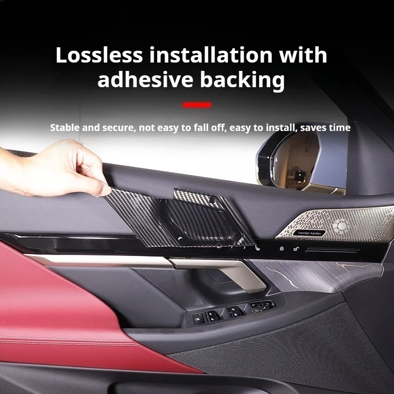 ألياف الكربون مقبض الباب الداخلي إكسسوارات خارجية لأبواب السيارات زخرفة الكسوة لسيارات BMW 5 Series i5 G60 2024-2025 اكسسوارات السيارات الداخلية ABS