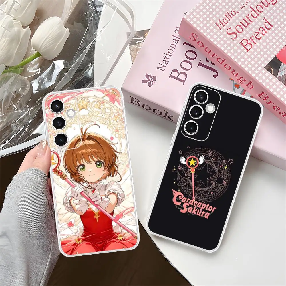 Cardcaptor Sakura Kinomoto Phone Case for Samsung Galaxy S25 S24 S23 S22 S21Plus FE Ultra Soft TPU Clear Shockproof Cover