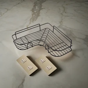 Badezimmerregal Duschregal Shampoo Aufbewahrungsregal Küche Küche Single Single ohne Perforator Wandregal Badezimmerzubehör 10 Hauptkleiderschrankregal - №7