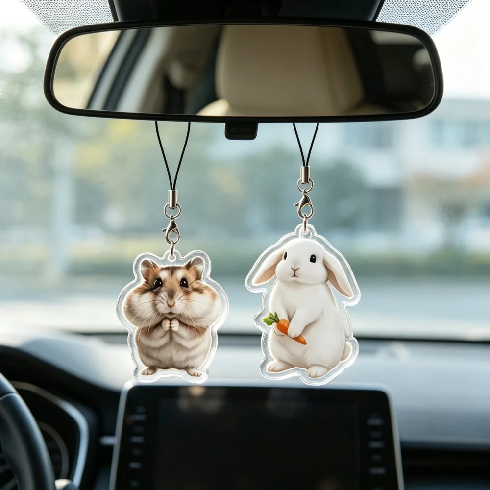 Personalized Acrylic Customized Pendant Keychain Couple Photos Custom Keychain Car/Mobile Phone/Bag Charms DIY Key Chain Gift