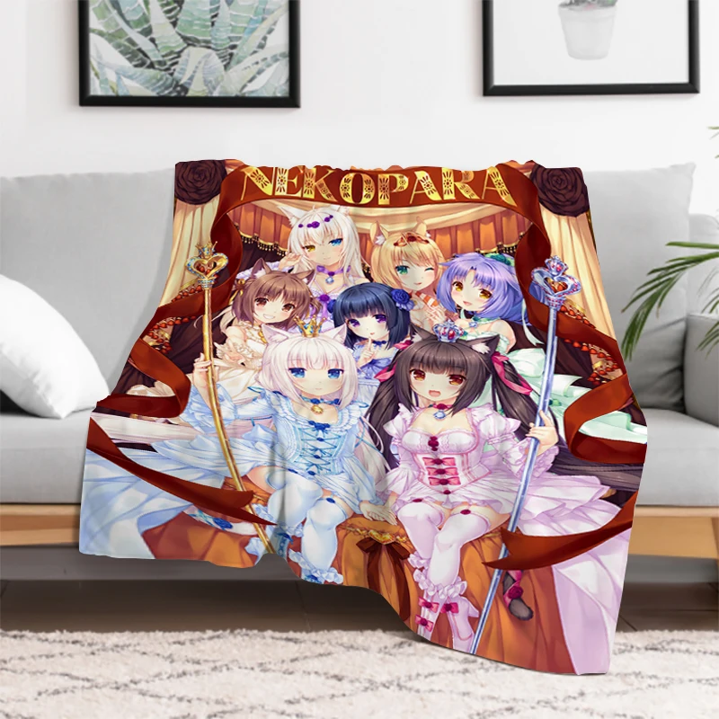 NEKOPARA Anime Game Furry Double Bed Blankets for Decorative Sofa Kid's Blanket Summer Comforter Throw & Throws Fluffy Soft Home